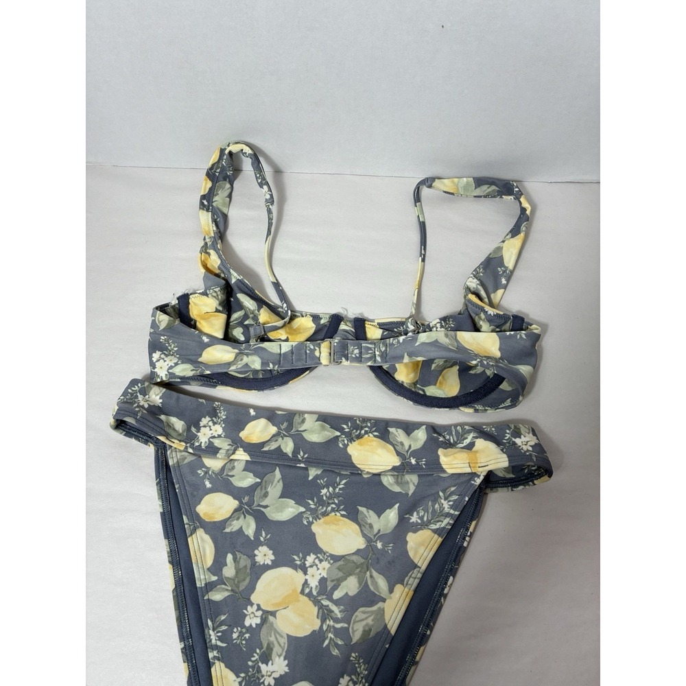 Abercrombie & Fitch Gray Floral Bikini with Yellow Lemon Print - Picture 6 of 7